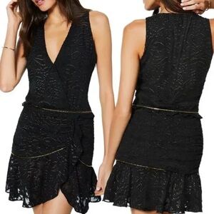 New Ramy Brook Ensley Black Lace Mini Dress